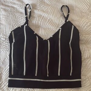 Black and White Striped Women's Top